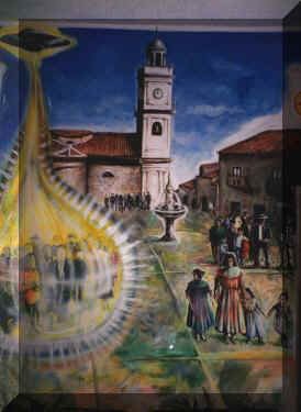 Uno dei murales presenti nella scuola media "Giovanni XXIII" di Marianopoli