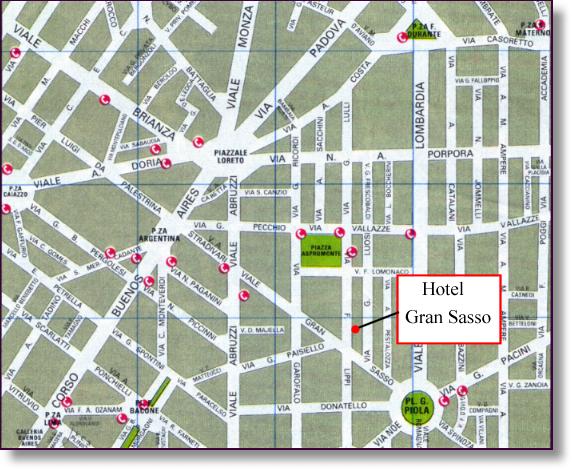 hotel gran sasso milan italy: city map, mappa citt
