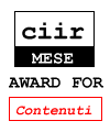 Questo sito ha vinto il premio per i contenuti di CIIR