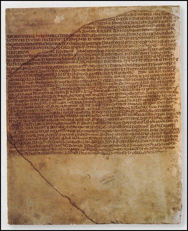 218 d.C.: iscrizione con atti dei sacerdoti Arvali