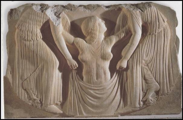 Rilievo dal Trono Ludovisi (V secolo a.C.): la nascita di Afrodite