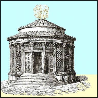 ricostruzione grafica del tempio di Vesta