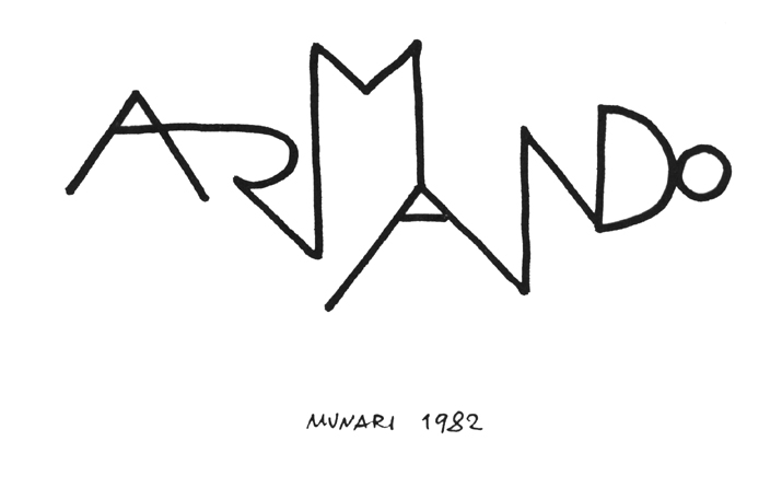Nome di Armando Nizzi costruito graficamente da Bruno Munari